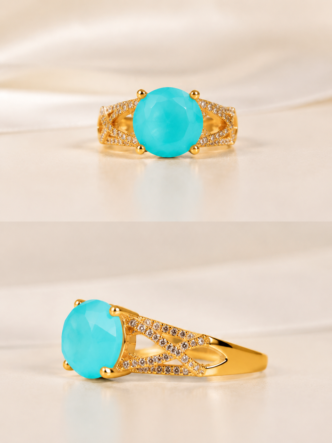 Radiant Color Stone Ring