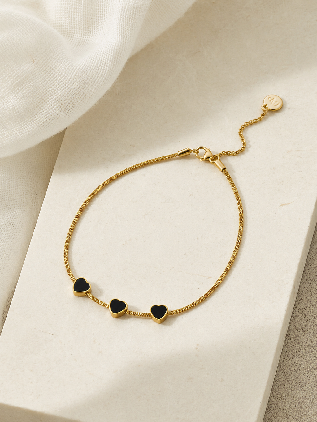 Golden Heart Charm Bracelet