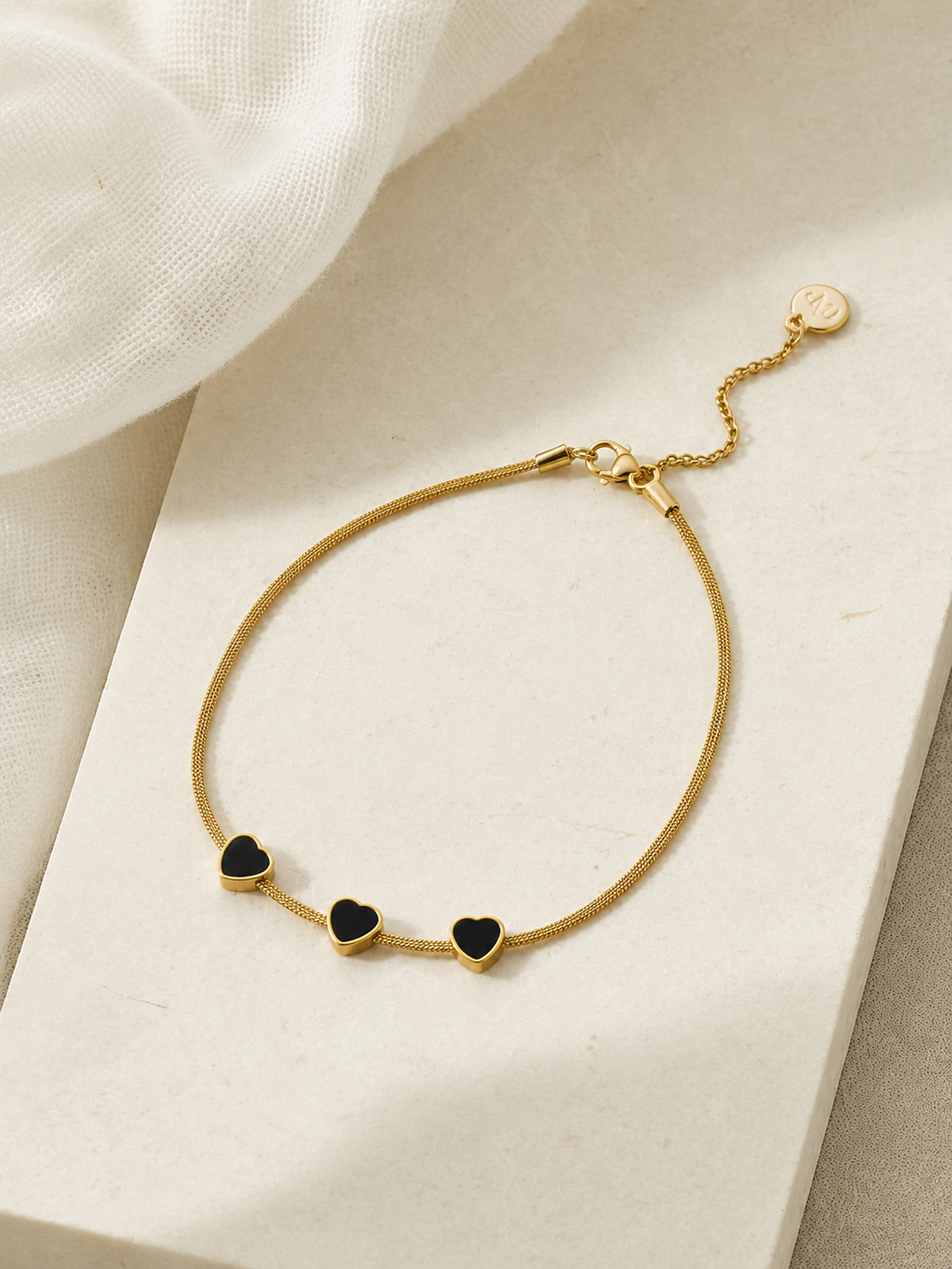 Golden Heart Charm Bracelet