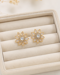 Gemstone Flower Studs