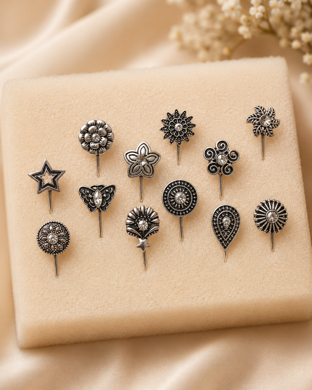 Antique Silver Nose Pins