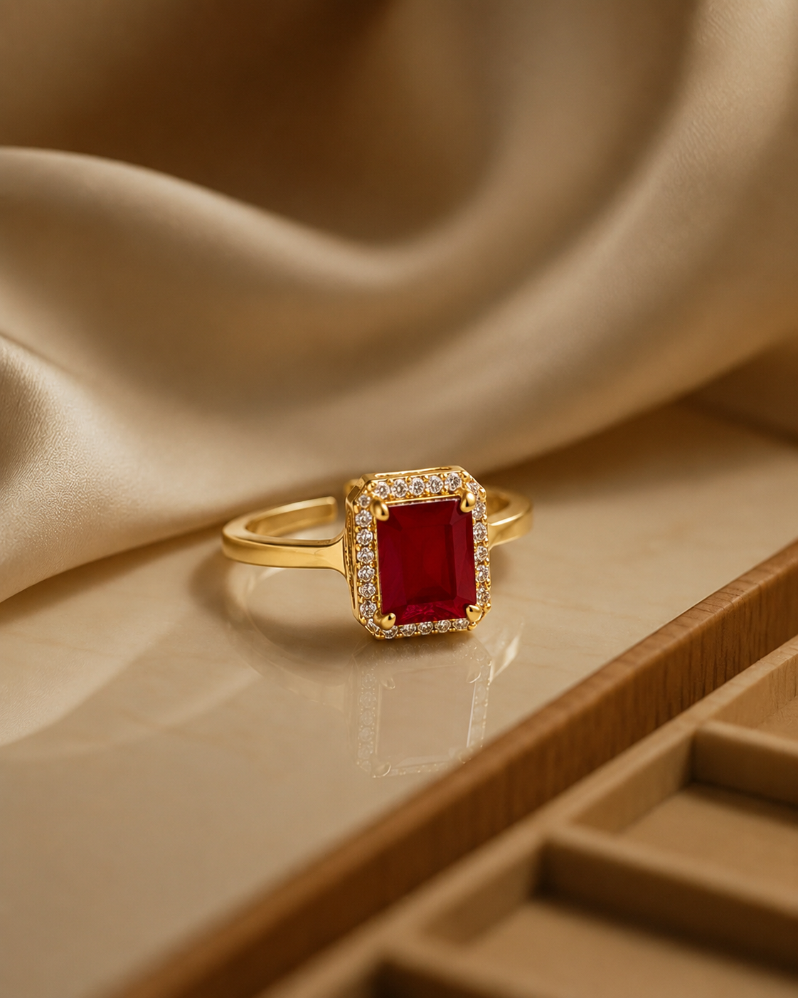 Crystal Halo Ring