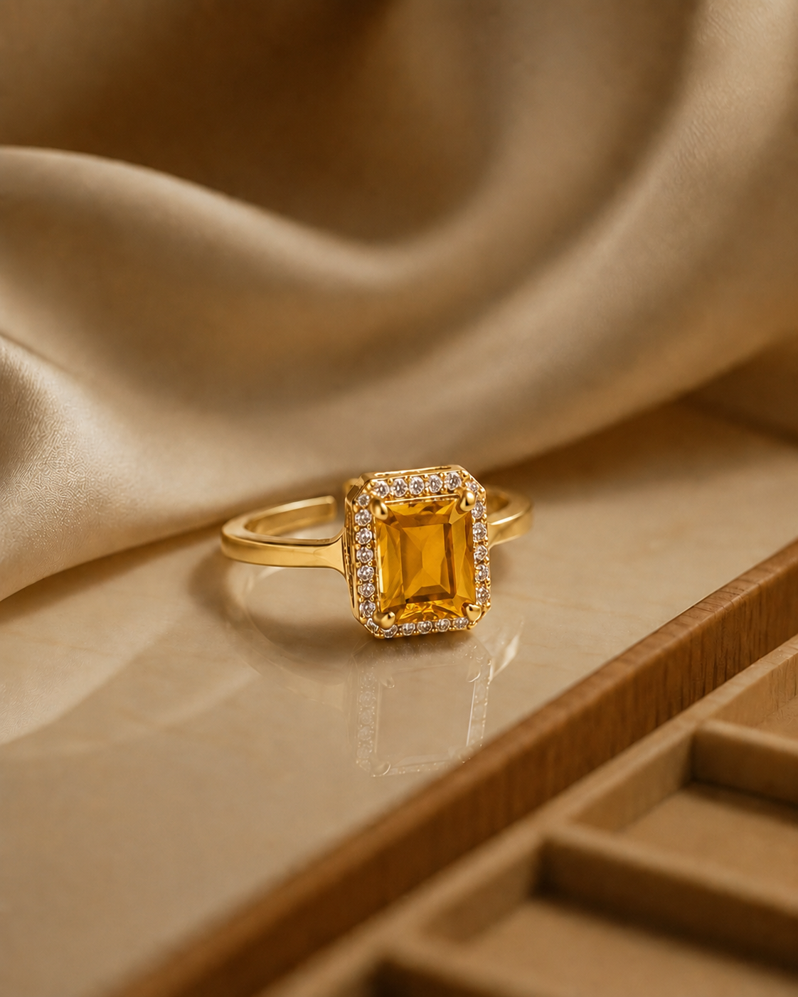 Crystal Halo Ring