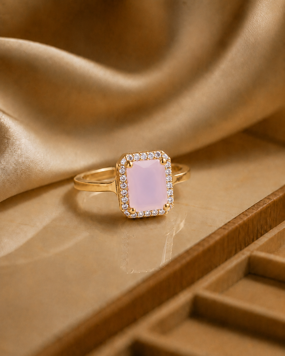 Crystal Halo Ring
