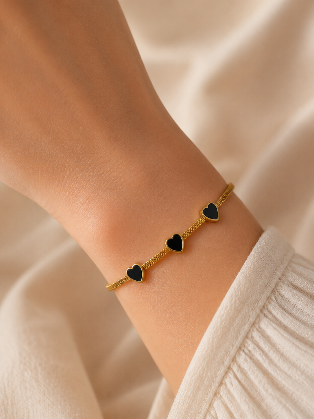 Golden Heart Charm Bracelet